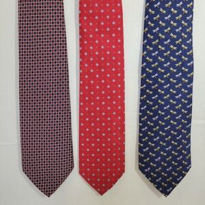 Brooks Brothers Makers Necktie LOT OF 3 Made In U.S.A. 100% Silk Hand Woven
